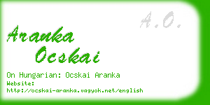 aranka ocskai business card